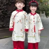 Sét Áo Dài May Mắn Phối Quần Xuông Lụa Đôi Bé Trai Gái Mẫu Mới 2.026 160.550 VND