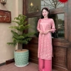 Sét Áo Dài Mẹ & Bé Gái Lụa Gấm Hai Da Cao Cấp – Dịu Êm, Sang Trọng, Tết 2.026 6