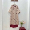 Set áo dài nhung bigsize tăm thêu hoa nhỏ xinh + quần lụa suông đỏ, giá ưu đãi 430.000đ 3