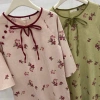 Set áo dài nhung bigsize tăm thêu hoa nhỏ xinh + quần lụa suông đỏ, giá ưu đãi 430.000đ 4