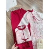 Set áo dài ren bigsize dáng suông tà xẻ cổ tròn đỏ + quần đỏ - Mặc Tết 340.000₫ 3