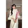 Set áo dài Tết 2.025 tay lông thiết kế pháo tay lông siêu hot, giá 118.800đ giảm sâu 6
