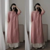 Set áo dài tơ nữ Tết dáng bí, kèm quần đũi tay lỡ 2 màu - Baobao Store B23 10