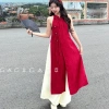 Set Áo Dài Yếm và Quần GAGO Cách Tân 2.026 Vải Đũi Vân May Đỏ Tết Size S‑L Bigsize