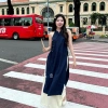 Set Áo Dài Yếm và Quần GAGO Cách Tân 2.026 Vải Đũi Vân May Đỏ Tết Size S‑L Bigsize 7