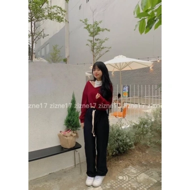 Set áo đỏ và quần suôn thu đông, sẵn hàng giao trước Tết, giá ưu đãi 100.000₫
