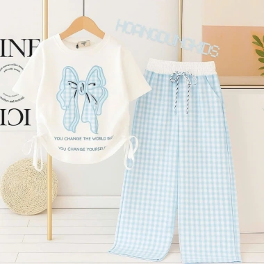 Set áo rút eo và quần xuông bé gái 9-42kg, chất mềm mịn, thấm hút mồ hôi, giá ưu đãi 76.686 VND 7