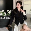 Set áo sơ mi đen + chân váy xếp ly, quần tieu thư sang trọng, áo dài tay thu đông & váy trắng - 215.000đ 6
