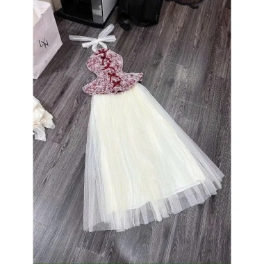 Set Áo Yếm Ren Hoa Nở + Chân Váy Lưới Xoè Bồng Bềnh - Tiệc Tết, Lễ Hội, Giá 99k