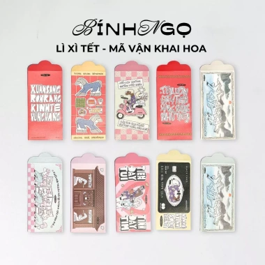 Set Bao Lì Xì Tết 2.026 Ngựa Crabit Bính Ngọ Dài Lì Xì Hoa Vận Khai Giá 37.050 VND