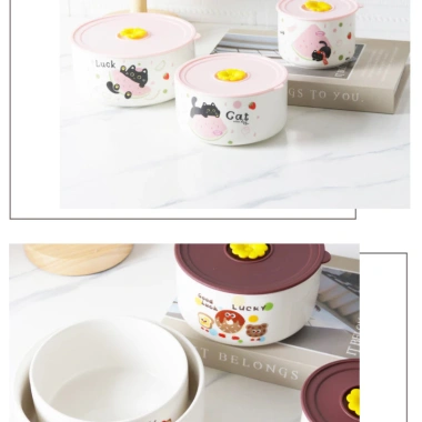 Set bát quà tặng 3 bát sứ cute mèo đen trong hộp, giá ưu đãi 139k sinh nhật 4