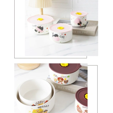 Set bát quà tặng 3 bát sứ cute mèo đen trong hộp, giá ưu đãi 139k sinh nhật 5