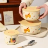 Set bát quà tặng 3 bát sứ cute mèo đen trong hộp, giá ưu đãi 139k sinh nhật 8