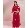 Sét Bộ Áo Dài Tết Gấm Lụa BY2.224 Họa Tiết Hoa Nổi Size To Giá 399.000 5
