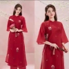 Sét Bộ Áo Dài Tết Gấm Lụa BY2.224 Họa Tiết Hoa Nổi Size To Giá 399.000 6