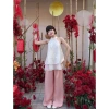 Sét bộ đồ truyền thống chụp Tết - Gấm cổ yếm 2 tầng, quần lụa ống suông 2 màu, giá ưu đãi 200.600 VND 5