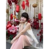 Sét bộ đồ truyền thống chụp Tết - Gấm cổ yếm 2 tầng, quần lụa ống suông 2 màu, giá ưu đãi 200.600 VND 7