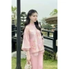 Set bộ gấm hoa nổi thời trang nữ - áo 2 tầng tay lỡ, quần ống suông dài, cúc ngọc, chùa, chơi, cổ tàu - 190.000₫ 7