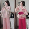 Set bộ tết áo cổ tàu dây cột nơ và quần ống rộng, dễ thương cho nữ đi tiệc lễ chùa tết 3