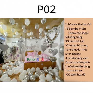 Set Bóng Bay Trang Trí Phòng Cưới Tân Hôn – Giá ưu đãi 118.500₫, chất lượng cao 7