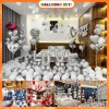 Set bóng bay trang trí phòng cưới tân hôn màu bạc, balloons bi ti - Giá 258.000₫
