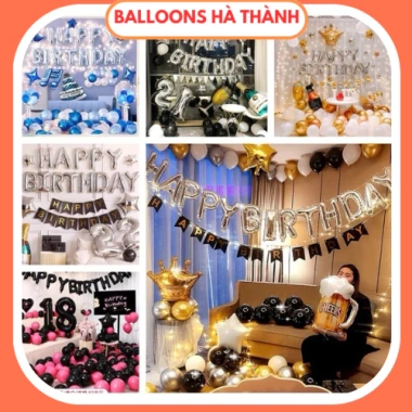 Set bong bóng sinh nhật kèm số tuổi, 99.000đ, trang trí tiệc hoàn hảo