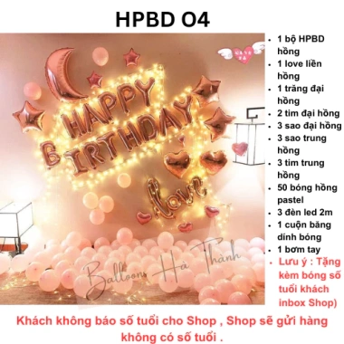 Set bong bóng sinh nhật kèm số tuổi, 99.000đ, trang trí tiệc hoàn hảo