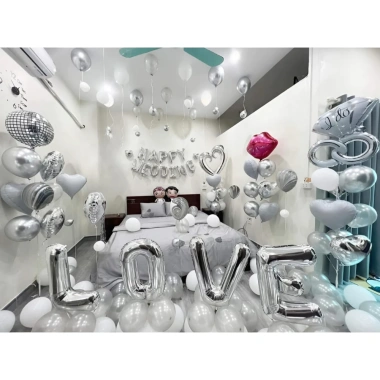 Set Bóng Trang Trí Phòng Cưới, Bóng Bay - Tặng 100 Cành Hoa Hồng Lụa, Giá 119.000đ 3 Set Bóng Trang Trí Phòng Cưới, Bóng Bay - Tặng 100 Cành Hoa Hồng Lụa, Giá 119.000đ 3