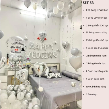 Set Bóng Trang Trí Phòng Cưới, Bóng Bay - Tặng 100 Cành Hoa Hồng Lụa, Giá 119.000đ 10 Set Bóng Trang Trí Phòng Cưới, Bóng Bay - Tặng 100 Cành Hoa Hồng Lụa, Giá 119.000đ 10