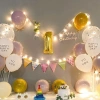 Set Bóng Trang Trí Sinh Nhật Người Lớn Với Đèn LED Số Tuổi Happy Birthday 2