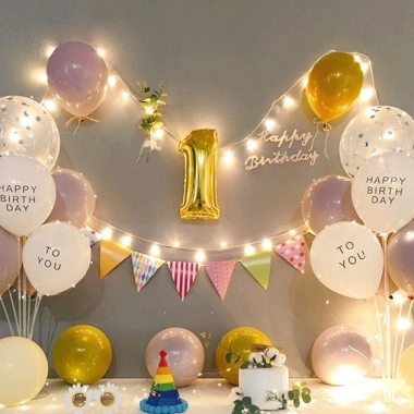 Set Bóng Trang Trí Sinh Nhật Người Lớn Với Đèn LED Số Tuổi Happy Birthday 2