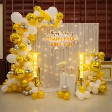 Sét Bóng Trang Trí Sinh Nhật Theo Yêu Cầu - Tặng Bơm & Băng Keo, Giá Ưu Đãi