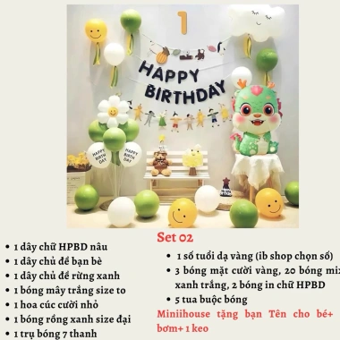 Set bóng trang trí sinh nhật tuổi Rồng - Tặng tên, tuổi, bơm KEO, chỉ 145.000₫ 7 Set bóng trang trí sinh nhật tuổi Rồng - Tặng tên, tuổi, bơm KEO, chỉ 145.000₫ 7