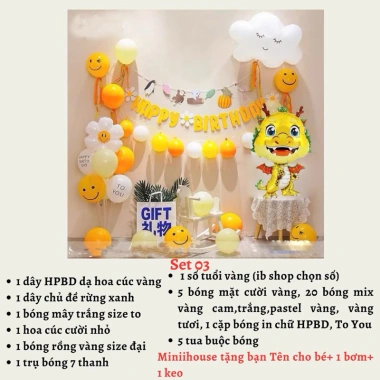 Set bóng trang trí sinh nhật tuổi Rồng - Tặng tên, tuổi, bơm KEO, chỉ 145.000₫ 8 Set bóng trang trí sinh nhật tuổi Rồng - Tặng tên, tuổi, bơm KEO, chỉ 145.000₫ 8