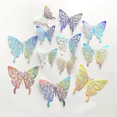 Set bướm trang trí 12 con - Giá 15.000đ, dùng cho tiệc cưới, nội thất, tạo không gian sinh động