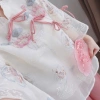 Set cách tân tay lỡ áo ren thêu đính nơ, quần lụa suông - Lễ Tết ưu đãi 7