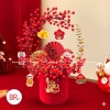 Set cắm bình Đào Đông Lộc Minh Xuân Tết 2.026 - Cành hoa, bình trụ nhung đỏ, đón tài lộc, giảm còn 100.000đ 6