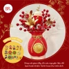 Set cắm bình Đào Đông Lộc Minh Xuân Tết 2.026 - Cành hoa, bình trụ nhung đỏ, đón tài lộc, giảm còn 100.000đ 8