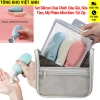 Set chai chiết silicon du lịch TKVA 5.091 – chiết dầu gội, sữa tắm, mỹ phẩm mini, kèm túi zip chống tràn, chỉ 29.000₫