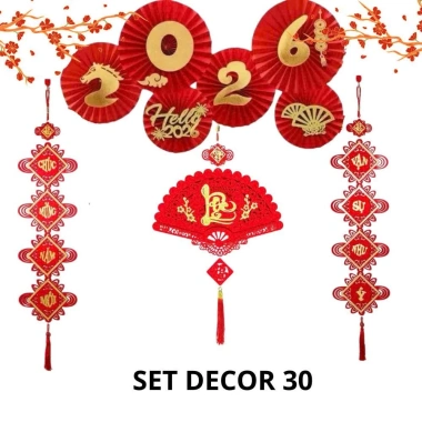 Set Chữ Tết Nhung Đỏ 2.026 Size Lớn và Quạt Đỏ Dây Hạt Ngọc Trang trí Mành Cửa Kính 55k