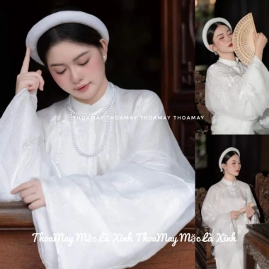 Sét cổ phục vải xước kim tuyến 2 lớp - Đầm Tết, giảm giá 668k, sang trọng thoải mái