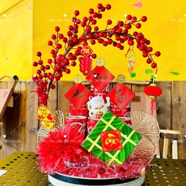 SET Đào Đông + Bánh Chưng mix phụ kiện trang trí tháp bánh, tháp nước TẾT 2.026 - Giá ưu đãi 57.900₫