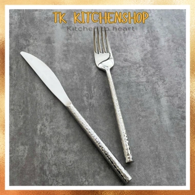 Set dao muỗng nĩa inox 304 thân tròn nhám kim cương - Giá ưu đãi 62.000 VNĐ
