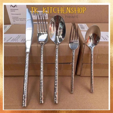 Set dao muỗng nĩa inox 304 thân tròn nhám kim cương - Giá ưu đãi 62.000 VNĐ