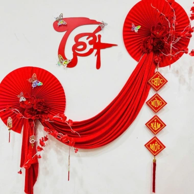 Set decor Tết 2.025 - Trang trí nhà cửa, nhà hàng, quán cà phê, văn phòng, tặng keo nến, chỉ 139.000₫