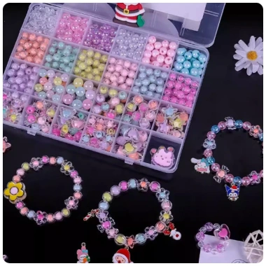 Set DIY Beaded 24 Mảnh Lưới Đồ Chơi & Phụ Kiện Cho Bé Gái - Tự Làm Vòng Tay