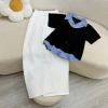 Set đồ bigsize nữ áo cardigan đỏ đô cổ sơ mi và quần ống suông che khuyết điểm 55-92kg giảm còn 148.000đ 3