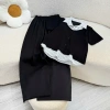 Set đồ bigsize nữ áo cardigan đỏ đô cổ sơ mi và quần ống suông che khuyết điểm 55-92kg giảm còn 148.000đ 7