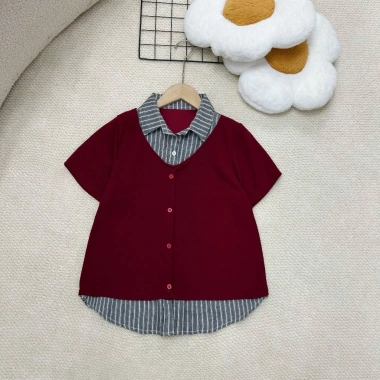 Set đồ bigsize nữ áo cardigan đỏ đô cổ sơ mi và quần ống suông che khuyết điểm 55-92kg giảm còn 148.000đ