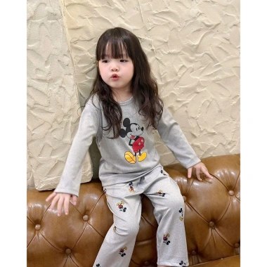 Set đồ đôi mẹ & bé xám họa tiết chuột Mick - vải nỉ thoáng khí mềm mại, giá 89.000₫ 4